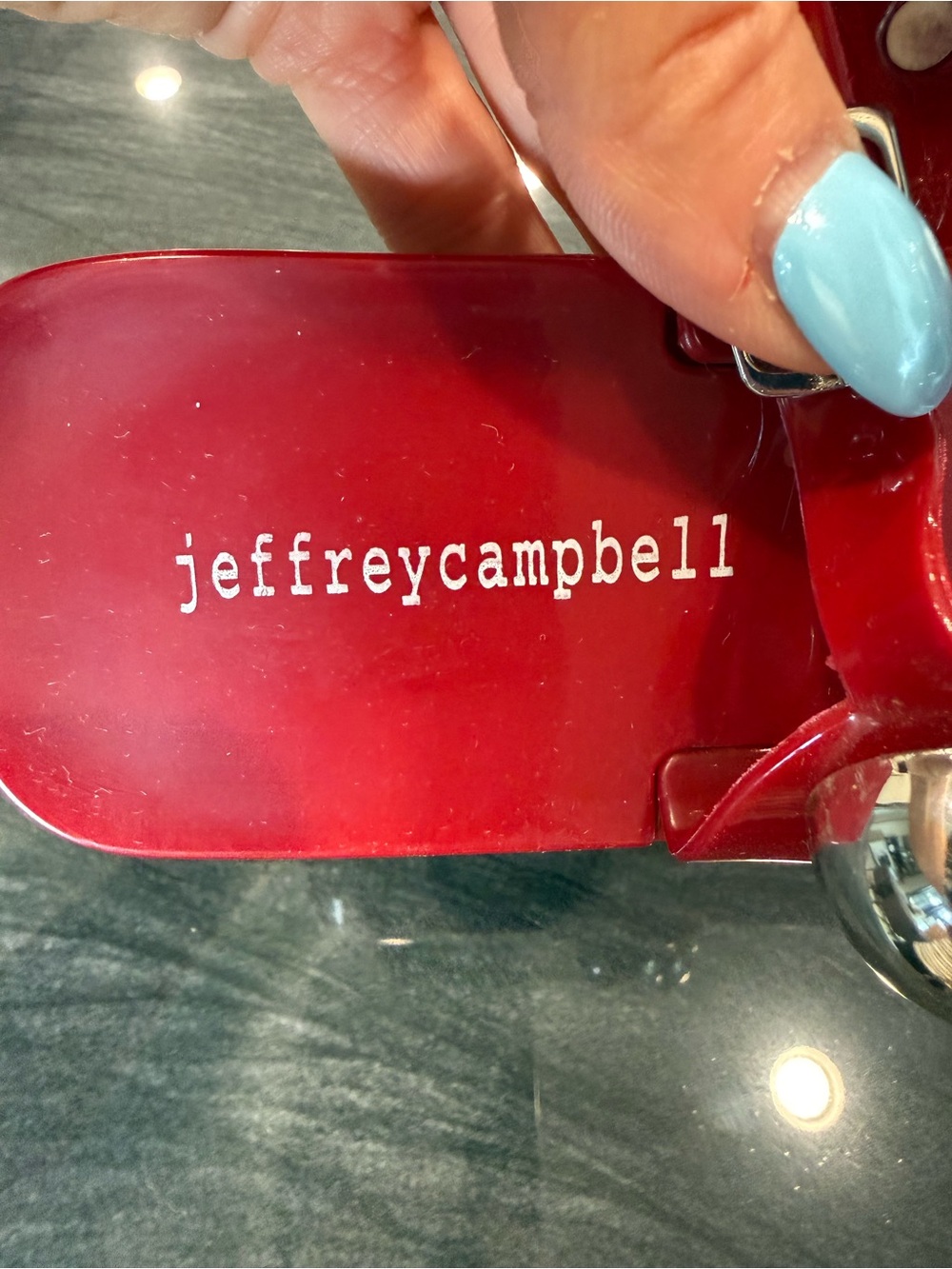 Jeffrey Campbell Gum-Drop Jelly Sandals Red with Silver Studs - Picture 2 of 4